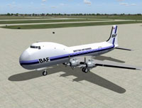Screenshot of Aviation Traders Carvair on the ground.