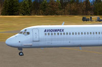 Screenshot of Avioimpex McDonnell Douglas MD-81 on the ground.