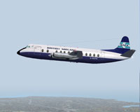 Screenshot of BMA/Intra hybrid Viscount 814 in flight.