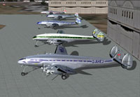 Screenshot of BOAC Lockheed L-049 Connie on the ground with the rest of the fleet.