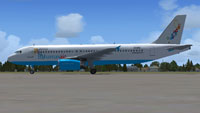 Screenshot of Bahamasair Airbus A320-232 on the ground.