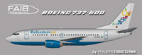 Side view of Bahamasair Boeing 737-500.