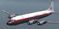 Screenshot of Belgian Air Force Douglas DC-6 in flight.