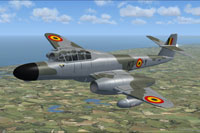 Screenshot of Belgian Meteor NF11 in flight.
