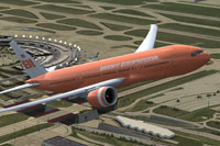 Screenshot of Boeing 777-200 "Big Orange 2" in flight.