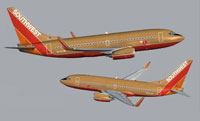 Image showing Southwest Airlines Boeing from two different angles.