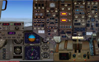 View of the Boeing 767 panel.