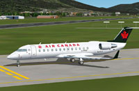 Screenshot of Bombardier Canadair CRJ 200 on runway.