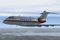 Screenshot of Bombardier Challenger N915S in flight.