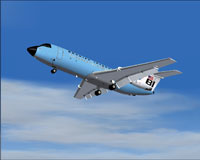 Screenshot of Braniff BAC One-Eleven 200 in the air.