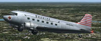 Screenshot of Braniff Douglas DC-3 in flight.