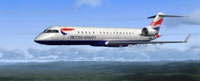 Screenshot of British Airways Canadair CRJ-700 in flight.