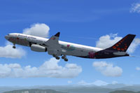 Screenshot of Brussels Airlines Airbus A330-300 in flight.