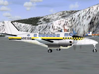 Screenshot of Busy Bee Air Taxi Beechcraft C99 on the ground.