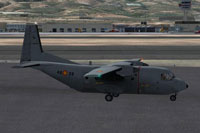 Screenshot of C212 Aviocar 46-38 on runway.