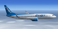 Screenshot of Canjet Airlines Boeing 737-8AS(WL) in flight.