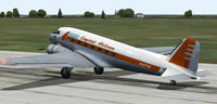 Screenshot of Capital Airlines Douglas DC-3 on runway.