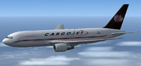 Screenshot of Cargojet Airways Boeing 767-223 in flight.