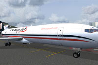 Screenshot of Cargojet Boeing 727-200F on the ground.