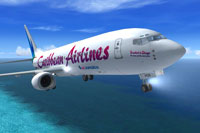 Screenshot of Caribbean Airlines Boeing 737-800 in flight.