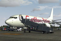 Screenshot of Caribbean Airlines Boeing 737-800 NGX with stairs.