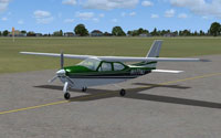 Screenshot of Cessna 177RG Cardinal on runway.