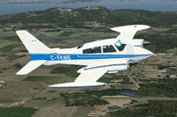 Screenshot of Cessna 310Q C-FKWE in flight.