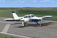 Screenshot of Cessna 310Q on runway.