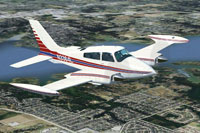 Screenshot of Cessna 310Q N3364L in flight.