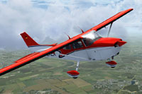 Screenshot of Cessna C172 D-EAEX in flight.