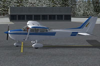 Screenshot of Cessna C172R Skyhawk on the ground.