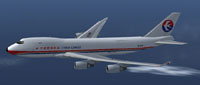 Screenshot of China Cargo Airlines Boeing 747-40BF in flight.