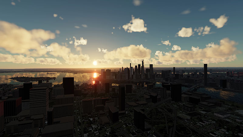 An example of the scenery density in cities in P3Dv6.