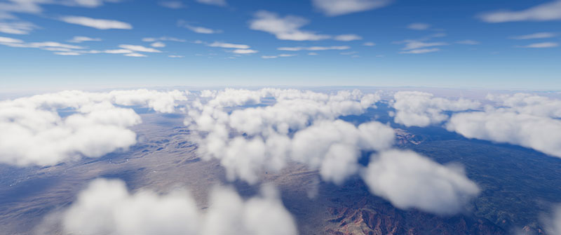 Another example of the stunning volumetric cloud layers and weather.