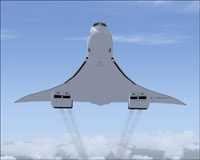 Screenshot of Concorde in flight.
