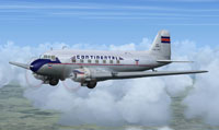 Screenshot of Continental Airlines Dougas DC-3 in flight.