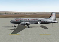 Screenshot of DC-3 Airways Douglas DC-4 on the ground.