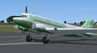 Screenshot of the default Douglas DC-3 with corrected textures.