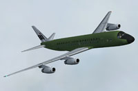 Screenshot of "Green Jellybean" Douglas DC-8 in flight.