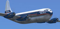 Screenshot of Delta Airlines Boeing B-377 in flight.