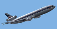 Screenshot of Delta Airlines Douglas DC-10-10 in flight.