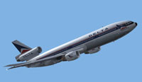 Screenshot of Delta Airlines Douglas DC-10-10 in flight.