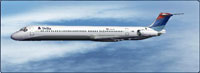 Screenshot of Delta Airlines MD-82 in flight.