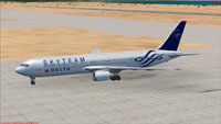Screenshot of Delta Skyteam Boeing 767-300ER on the ground.