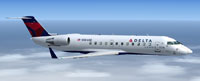 Screenshot of Delta Connection Bombardier CRJ-200ER in flight.
