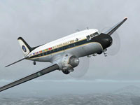 Screenshot of Douglas DC-3 World Rally 2008 in flight.