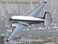 Screenshot of Douglas DC-3 World Rally 2010 in flight.