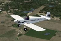 Screenshot of Druine Turbulent G-APIZ in flight.