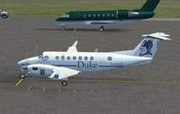 Screenshot of Duke University Beechcraft King Air 350 on the ground.