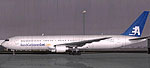 Screenshot of Dutch Caribbean Exel Boeing 767-300 on the ground.